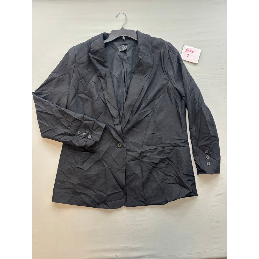 G by Giuliana Black Single Button Blazer Jacket XL Women Notch Lapel